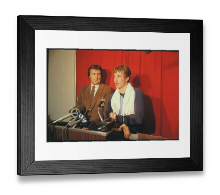 Framed Print : Wayne Gretzky at News Conference Framed Print : Wayne Gretzky at News Conference