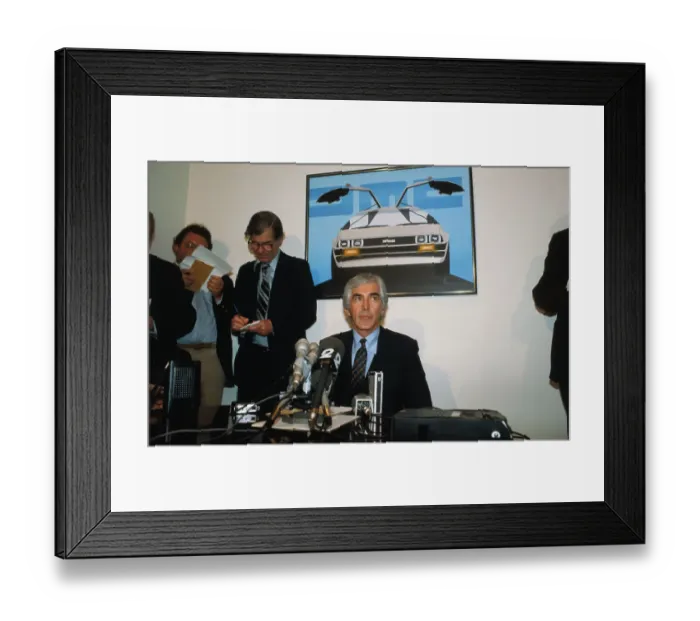 Framed Print : Automobile Tycoon John DeLorean at Press Bankruptcy Conference Framed Print : Automobile Tycoon John DeLorean at Press Bankruptcy Conference