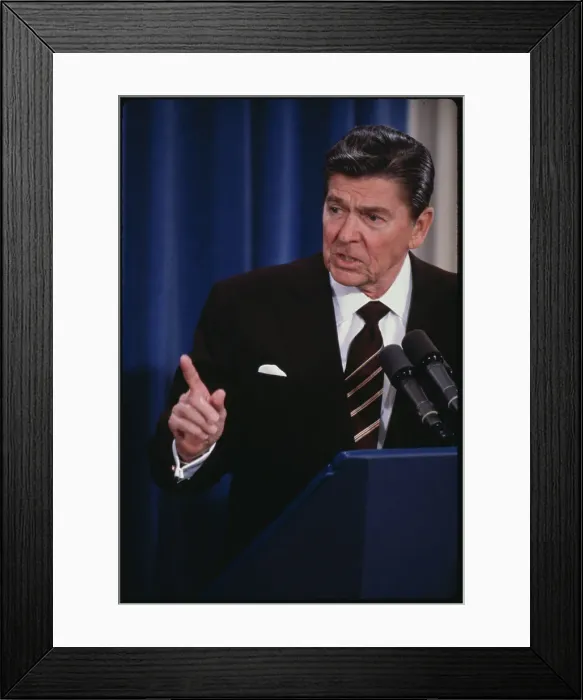 Framed Print : Ronald Reagan Stressing a Point Framed Print : Ronald Reagan Stressing a Point