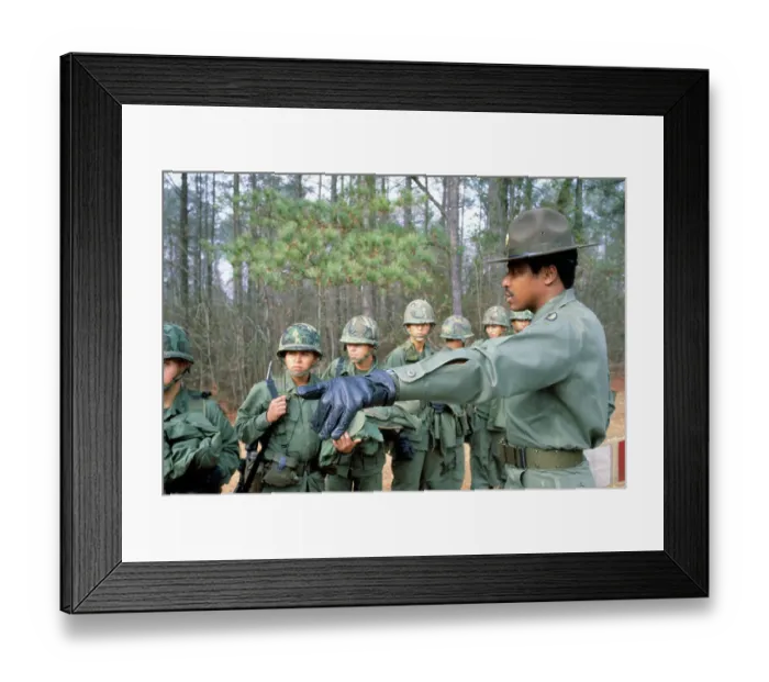 Framed Print : Sergeant Instructing Troops Framed Print : Sergeant Instructing Troops