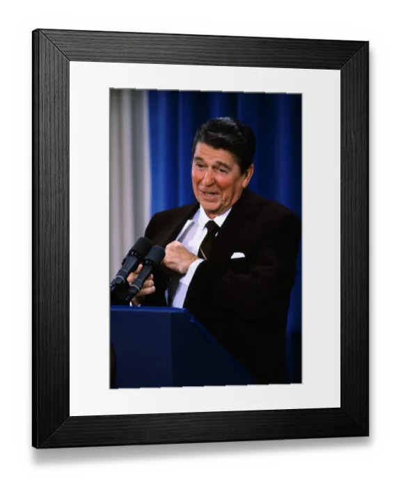 Framed Print : Ronald Reagan Putting Away a Paper Framed Print : Ronald Reagan Putting Away a Paper