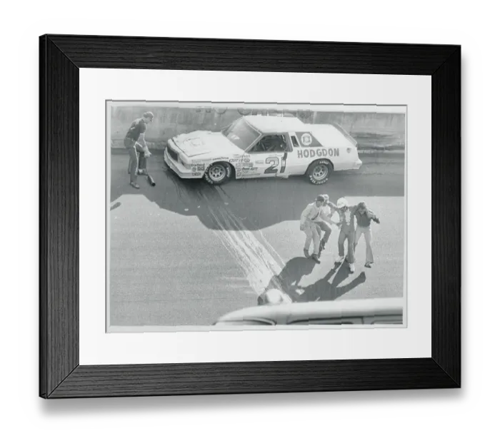 Framed Print : Neil Bonnett Being Helped Down Track Framed Print : Neil Bonnett Being Helped Down Track