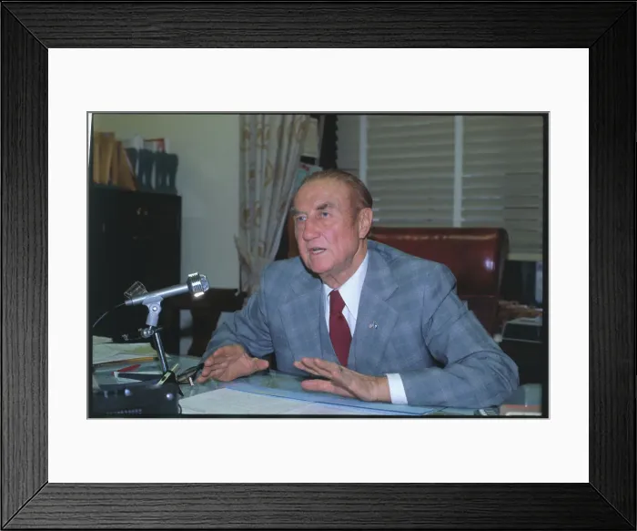 Framed Print : Strom Thurmond Speaking into Microphone Framed Print : Strom Thurmond Speaking into Microphone