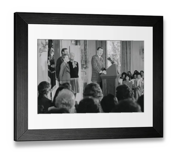 Framed Print : Ronald Reagan Speaking at Luncheon Framed Print : Ronald Reagan Speaking at Luncheon