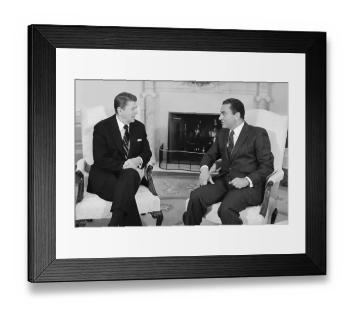 Framed Print : Ronald Reagan and Hosni Mubarak Framed Print : Ronald Reagan and Hosni Mubarak