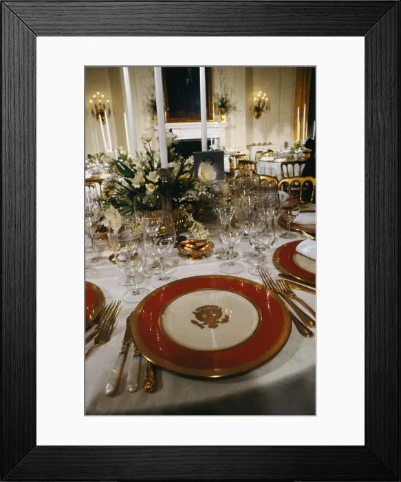 Framed Print : Presidential Plates and Glassware