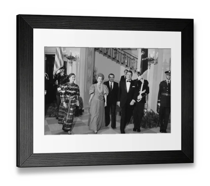 Framed Print : Ronald Reagan and Others Escorting Egyptian President Framed Print : Ronald Reagan and Others Escorting Egyptian President