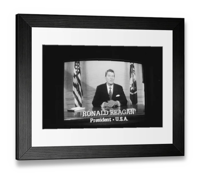Framed Print : Ronald Reagan on TV Monitor Framed Print : Ronald Reagan on TV Monitor