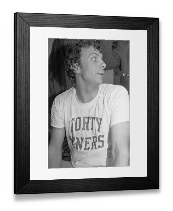 Framed Print : Quarterback Joe Montana in Locker Room Framed Print : Quarterback Joe Montana in Locker Room