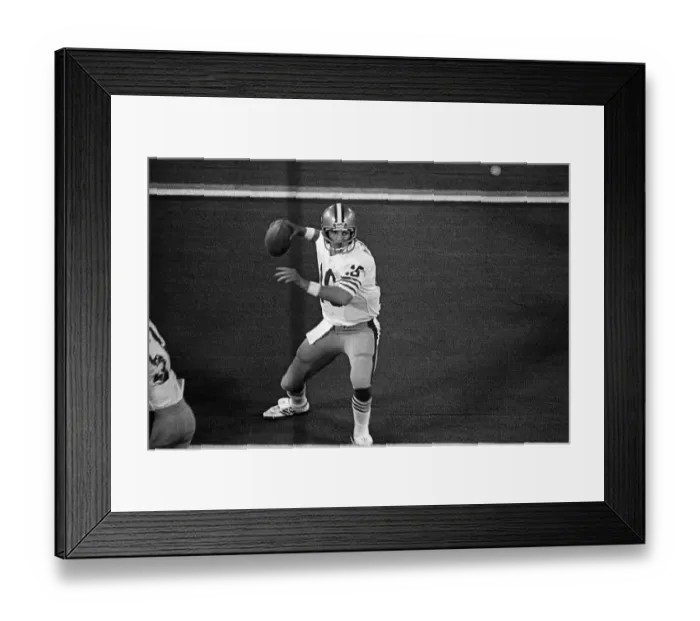 Framed Print : Joe Montana About to Pass Football in Super Bowl Game Framed Print : Joe Montana About to Pass Football in Super Bowl Game