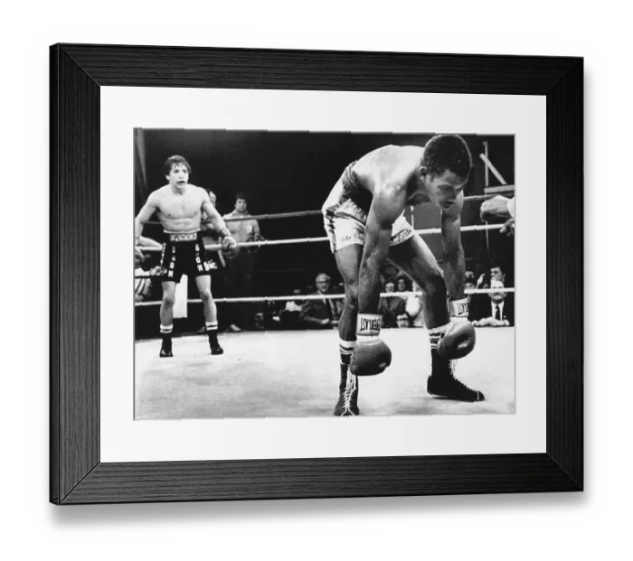 Framed Print : Mancini Knocks Down Valdez Framed Print : Mancini Knocks Down Valdez