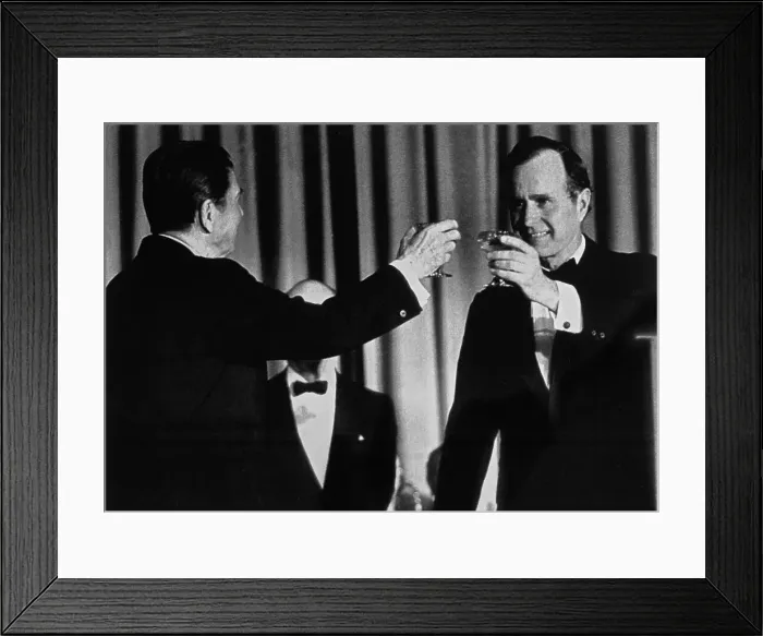 Framed Print : Ronald Reagan and George Bush Toasting Framed Print : Ronald Reagan and George Bush Toasting