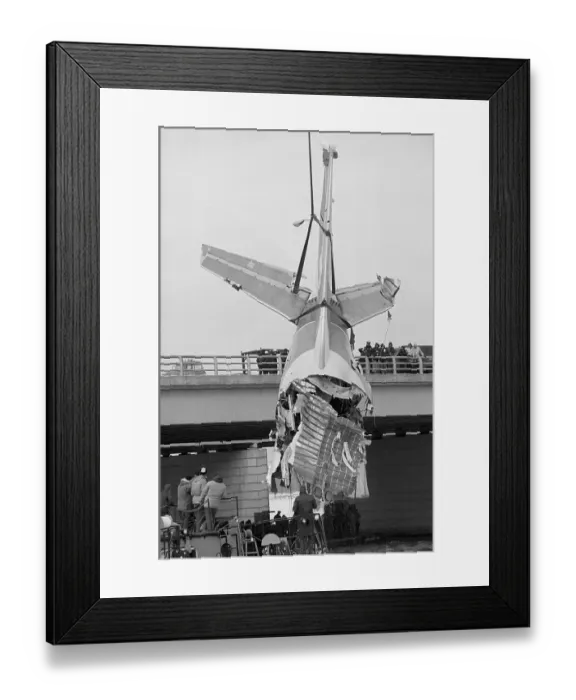 Framed Print : Salvaging Tail of Crashed Plane Framed Print : Salvaging Tail of Crashed Plane