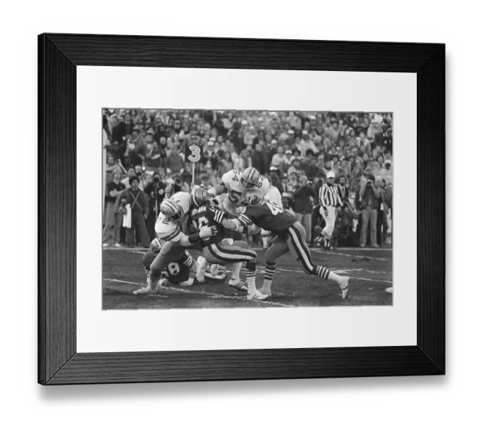 Framed Print : Joe Montana Being Sacked by Multiple Opponents Framed Print : Joe Montana Being Sacked by Multiple Opponents