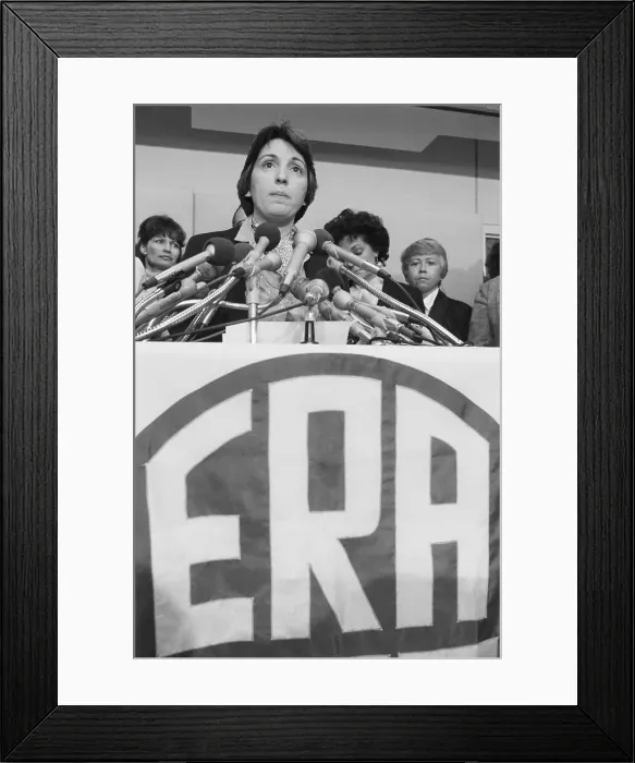 Framed Print : Eleanor Smeal Behind ERA Yes Banner Framed Print : Eleanor Smeal Behind ERA Yes Banner