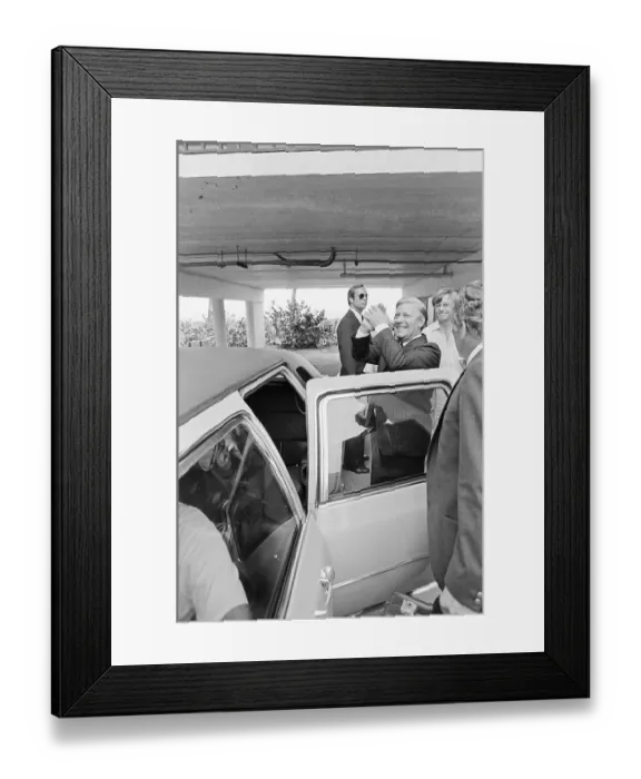 Framed Print : Helmut Schmidt Entering a Car Framed Print : Helmut Schmidt Entering a Car