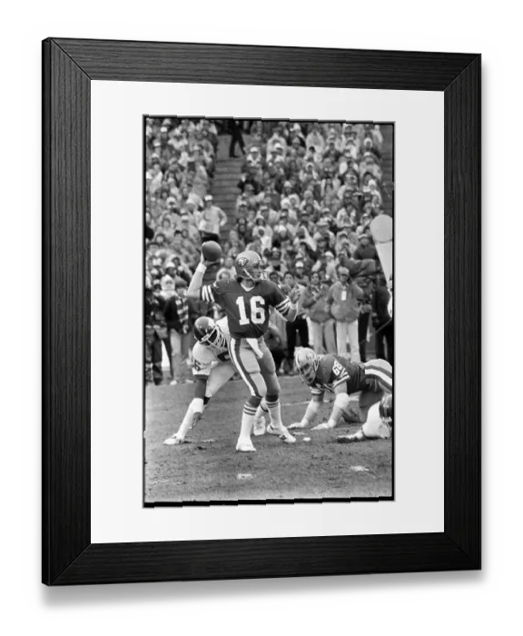 Framed Print : Joe Montana About to Pass in Football Game Framed Print : Joe Montana About to Pass in Football Game
