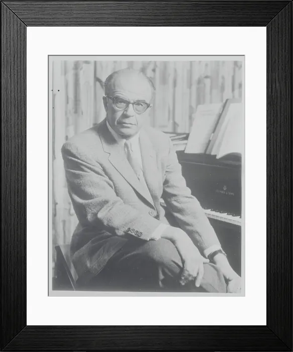 Framed Print : Portrait of Musical Director Franz Allers Posing at Piano