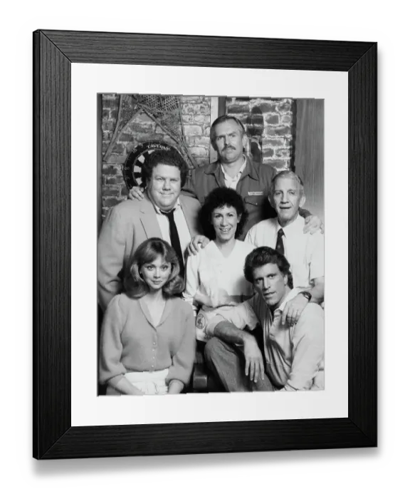 Framed Print : Cast of Television Comedy Cheers Framed Print : Cast of Television Comedy Cheers