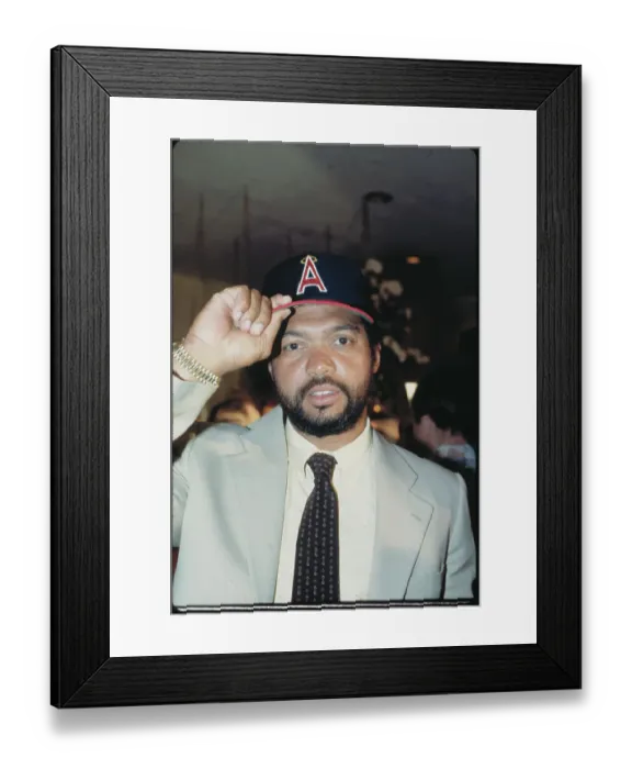 Framed Print : Reggie Jackson Wearing Angels Hat
