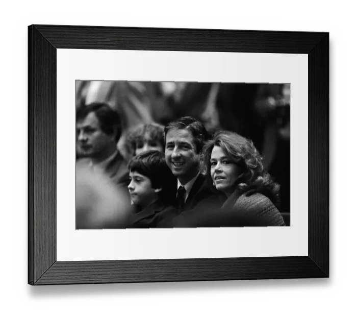 Framed Print : Tom Hayden and Jane Fonda with Child Framed Print : Tom Hayden and Jane Fonda with Child