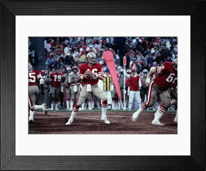 Framed Print : Joe Montana About to Throw Football During Game Framed Print : Joe Montana About to Throw Football During Game