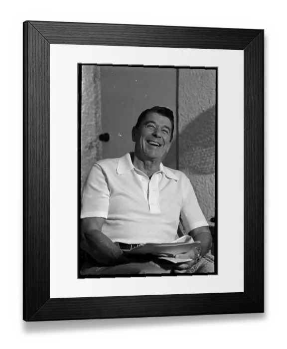 Framed Print : President Ronald Reagan in Polo Shirt Framed Print : President Ronald Reagan in Polo Shirt