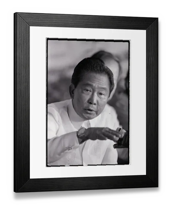 Framed Print : Marcos Speaking at Press Conference