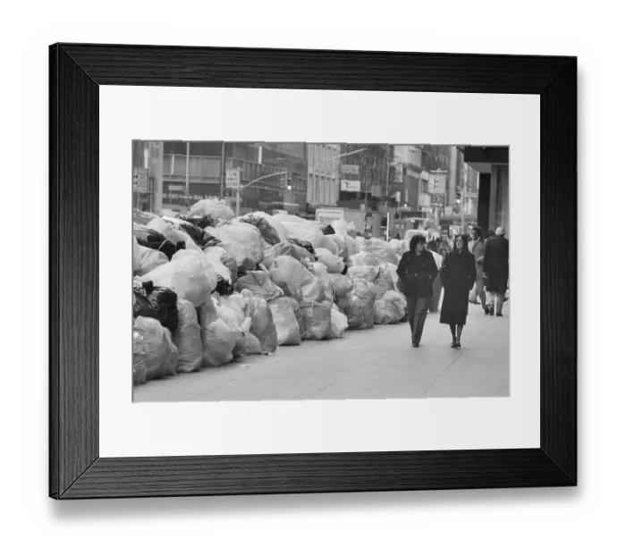 Framed Print : Mounds of Garbage on Park Avenue Framed Print : Mounds of Garbage on Park Avenue