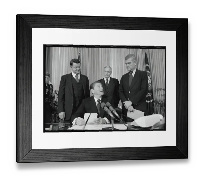 Framed Print : Ronald Reagan During Bill Signing Framed Print : Ronald Reagan During Bill Signing