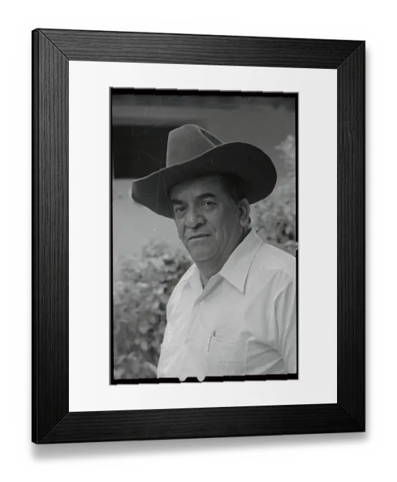 Framed Print : Portrait of Roberto Suazo Cordova Wearing Hat Framed Print : Portrait of Roberto Suazo Cordova Wearing Hat