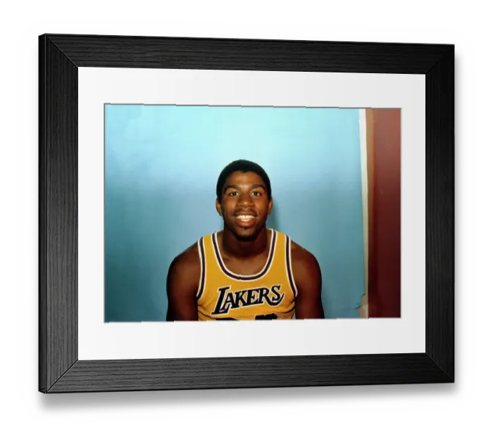 Framed Print : Magic Johnson in Uniform Framed Print : Magic Johnson in Uniform
