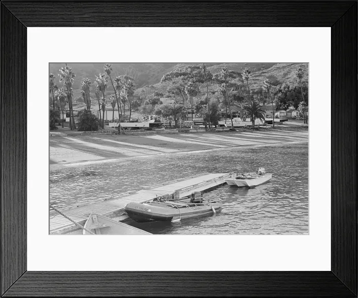 Framed Print : Dinghy Tied to Pier at Isthmus Cove Framed Print : Dinghy Tied to Pier at Isthmus Cove