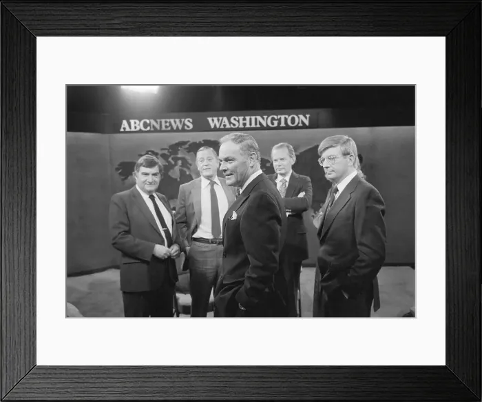 Framed Print : Alexander Haig, Pierre Salinger, Ben Bradlee, and David Brinkley Standing Together