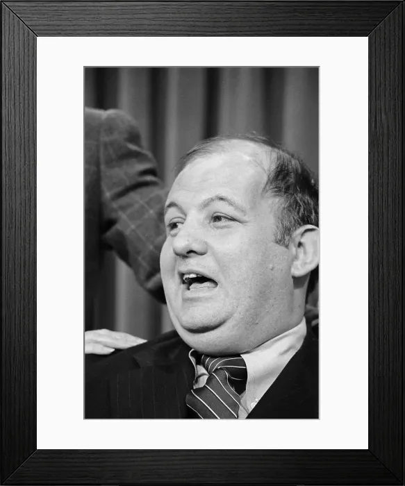 Framed Print : James Brady Speaking at Press Meet Framed Print : James Brady Speaking at Press Meet