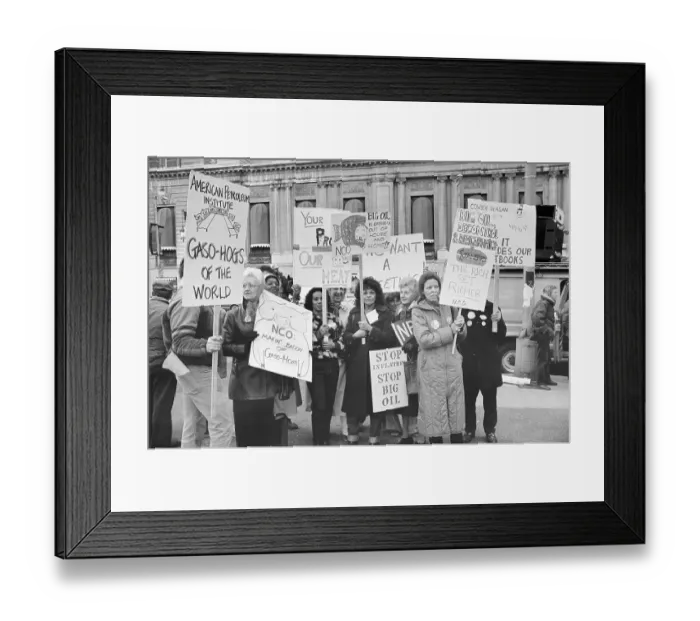 Framed Print : Demonstration Against the American Petroleum Institute Framed Print : Demonstration Against the American Petroleum Institute