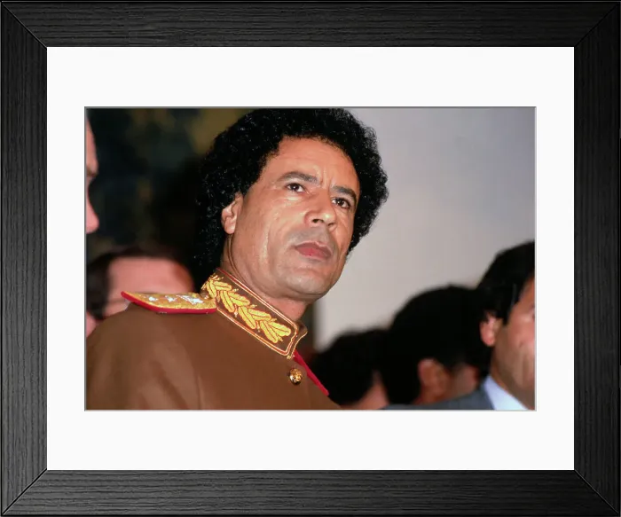 Framed Print : Libyan Leader Muammar al-Qaddafi Framed Print : Libyan Leader Muammar al-Qaddafi