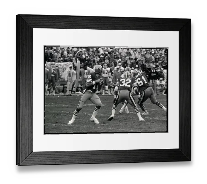 Framed Print : Joe Montana About to Pass Football in Game Framed Print : Joe Montana About to Pass Football in Game