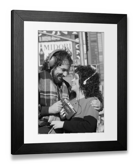 Framed Print : Two Actors Listening to Walkman Framed Print : Two Actors Listening to Walkman