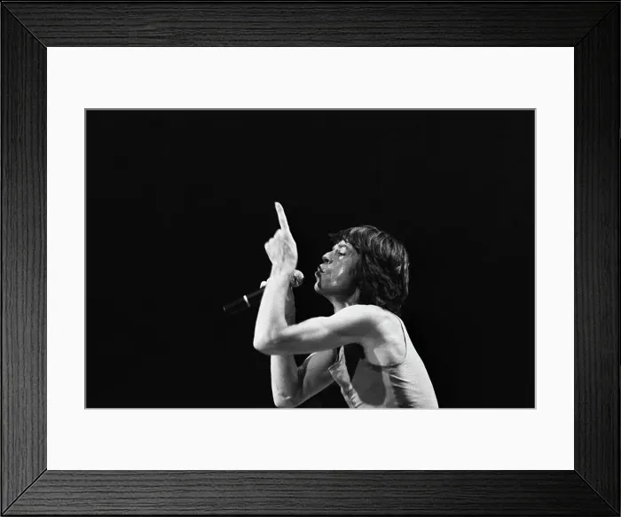 Framed Print : Mick Jagger Singing at Concert Framed Print : Mick Jagger Singing at Concert