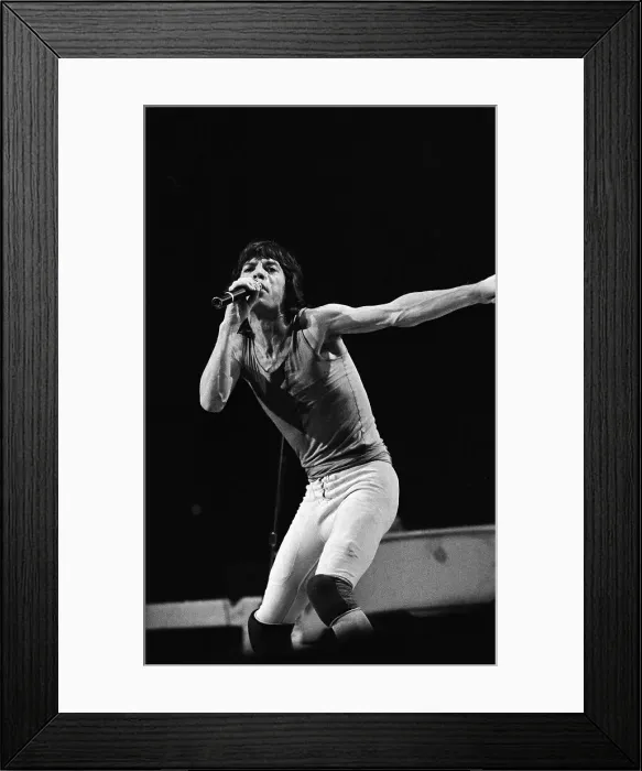 Framed Print : Mick Jagger Sings and Performs on Stage Framed Print : Mick Jagger Sings and Performs on Stage