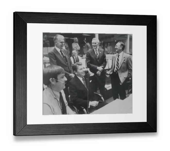 Framed Print : Ronald Reagan Speaking with Astronauts Framed Print : Ronald Reagan Speaking with Astronauts