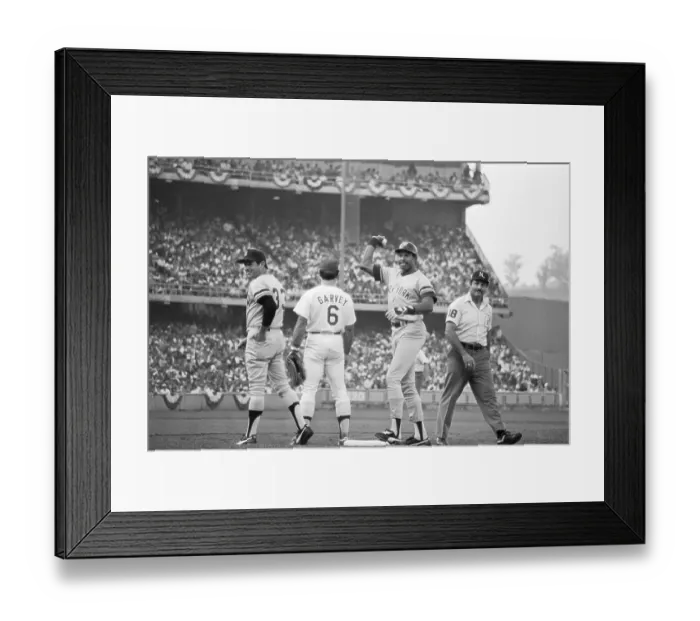 Framed Print : Dave Winfield Has Baseball at First Base Framed Print : Dave Winfield Has Baseball at First Base