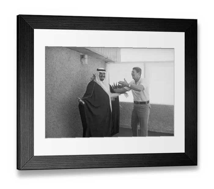 Framed Print : President Reagan Gestures to Prince Fahd Framed Print : President Reagan Gestures to Prince Fahd