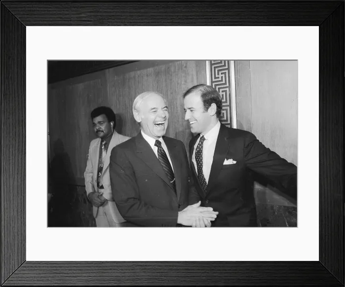 Framed Print : Senator Joseph Biden and Attorney General William French Smith Framed Print : Senator Joseph Biden and Attorney General William French Smith