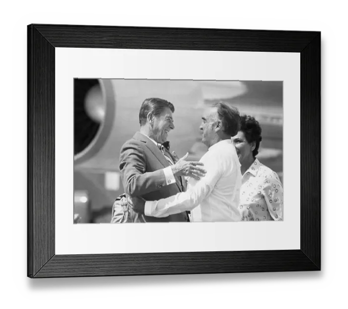 Framed Print : President Reagan Hugs President Portillo Framed Print : President Reagan Hugs President Portillo