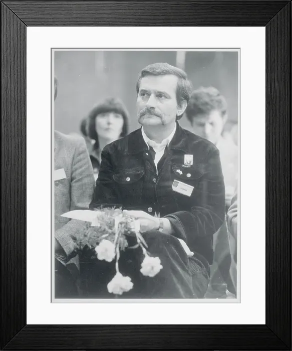 Framed Print : Portrait of Lech Walesa Framed Print : Portrait of Lech Walesa