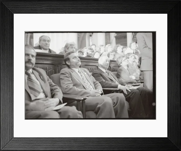 Framed Print : Lech Walesa at Mass