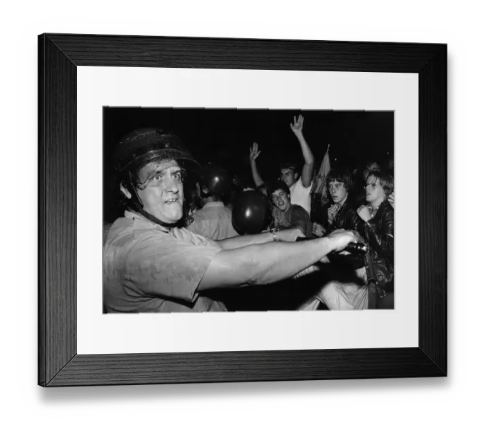 Framed Print : Policeman Holds Back Rolling Stones Fans Framed Print : Policeman Holds Back Rolling Stones Fans