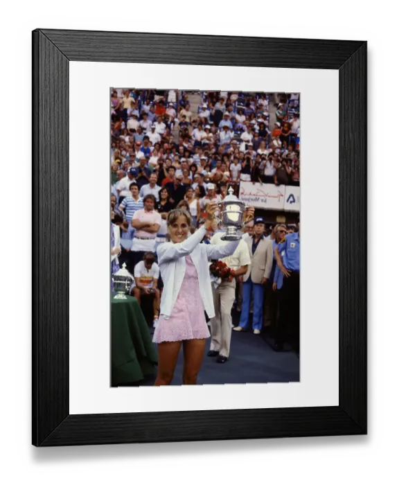 Framed Print : Tracy Austin Raising Trophy Framed Print : Tracy Austin Raising Trophy
